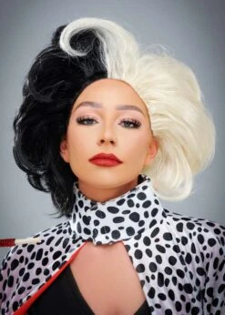 Womens Cruella Style Deluxe Evil Madame Wig