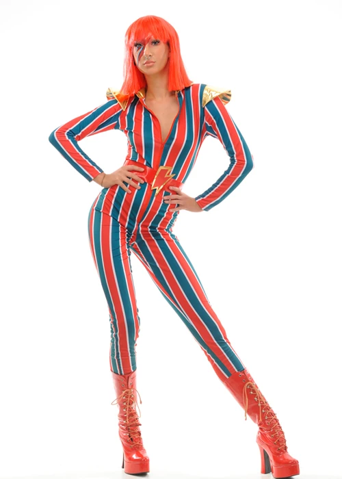 Ladies 70s David Bowie Style Ziggy Costume 3 Ladies 70s David Bowie Style Ziggy Costume