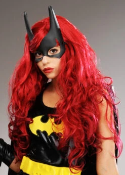 Womens Deluxe Deep Red New Batgirl Style Wig -Halloween Fans Shop womens deep red batgirl wig 02