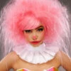 Womens Deluxe Baby Pink Clown Wig 1 Womens Deluxe Baby Pink Clown Wig -Halloween Fans Shop womens deluxe candy pink clown wig