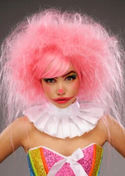 Womens Deluxe Baby Pink Clown Wig
