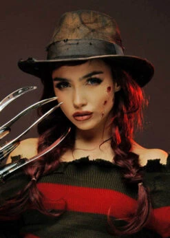 Womens Freddy Krueger Style Brown Fedora Hat