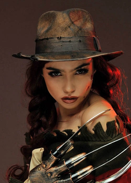 Womens Freddy Krueger Style Brown Fedora Hat 6 Womens Freddy Krueger Style Brown Fedora Hat - Image 4