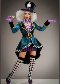 Womens Deluxe Gothic Mad Hatter Costume