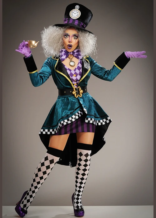 Womens Deluxe Gothic Mad Hatter Costume 3 Womens Deluxe Gothic Mad Hatter Costume