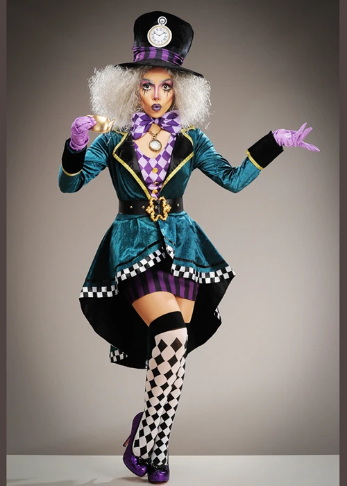 Womens Deluxe Gothic Mad Hatter Costume 6 Womens Deluxe Gothic Mad Hatter Costume - Image 4