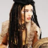 Womens Warrior Dreadlock Bun Wig 1 Womens Warrior Dreadlock Bun Wig -Halloween Fans Shop womens dreadlock warrior wig