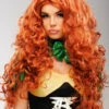 Womens Irish Leprechaun Long Curly Ginger Wig