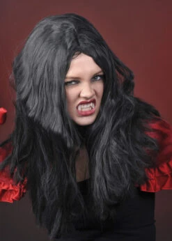 Womens Gothic Long Black Star Wig