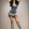 Womens Deluxe Grey Native American Indian Costume -Halloween Fans Shop womens grey indian costume 4427