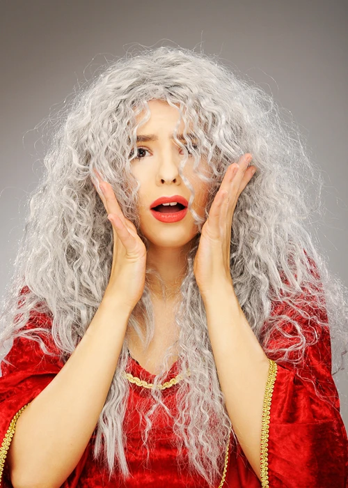 Womens Mother Gothel Style Long Grey Wig 4 Womens Mother Gothel Style Long Grey Wig - Image 2