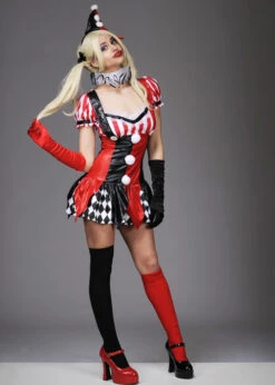 Womens Gothic Harley Quinn Style Dress Costume 9 Womens Gothic Harley Quinn Style Dress Costume -Halloween Fans Shop womens harley quinn costume 83929 03