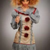 Ladies New Pennywise Grey It Clown Style Costume 2 Ladies New Pennywise Grey It Clown Style Costume -Halloween Fans Shop womens it clown pennywise costume 47564