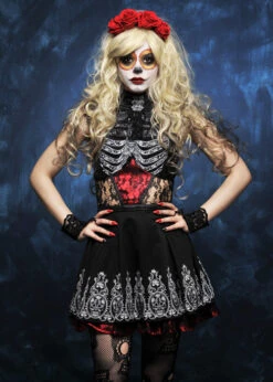 Womens Red Day Of The Dead Costume