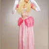 Womens Long Pink Princess Peach Style Costume -Halloween Fans Shop womens long pink princess peach costume