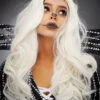 Womens Jack Skellington Style Long White Wig 2 Womens Jack Skellington Style Long White Wig -Halloween Fans Shop womens long white jack skellington wig