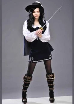 Womens Blue Musketeer Lady Costume