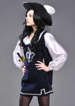 Womens Blue Musketeer Lady Costume 8 Womens Blue Musketeer Lady Costume -Halloween Fans Shop womens musketeer costume 01