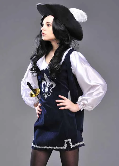 Womens Blue Musketeer Lady Costume 4 Womens Blue Musketeer Lady Costume - Image 2