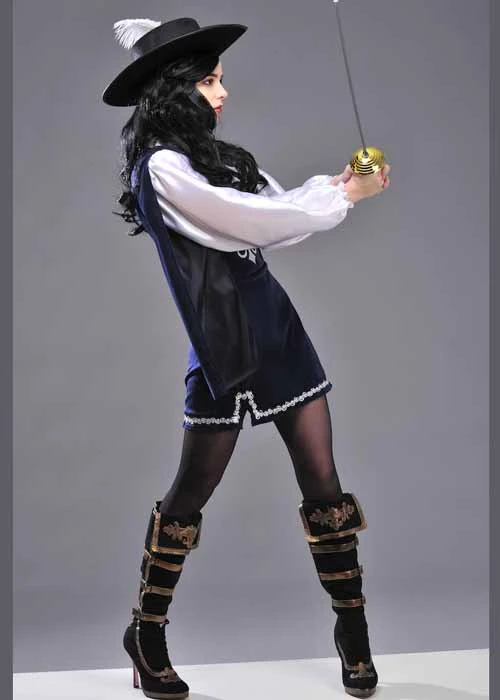 Womens Blue Musketeer Lady Costume 6 Womens Blue Musketeer Lady Costume - Image 4