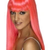 Womens Neon Pink Glamourama Wig -Halloween Fans Shop womens neon pink glamourama wig