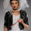 Womens Petite Bride Of Chucky Style Black Jacket -Halloween Fans Shop womens petite bride of chucky jacket