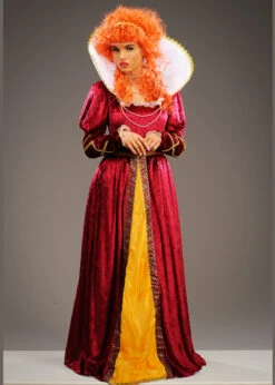 Womens Queen Elizabeth I Burgundy Tudor Costume