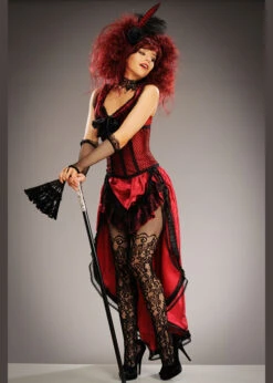 Womens Red Burlesque Showgirl Costume 7 Womens Red Burlesque Showgirl Costume -Halloween Fans Shop womens red moulin rouge costume 02