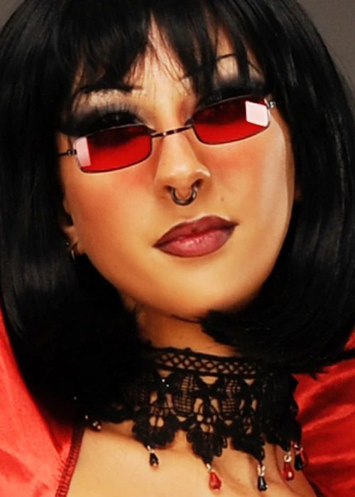 Womens Halloween Gothic Red Vampire Glasses 4 Womens Halloween Gothic Red Vampire Glasses - Image 2