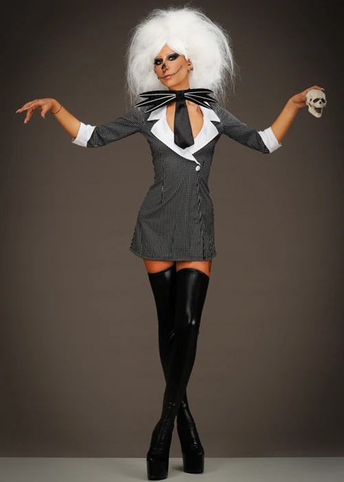 Womens Jack Skellington Style Halloween Costume 3 Womens Jack Skellington Style Halloween Costume