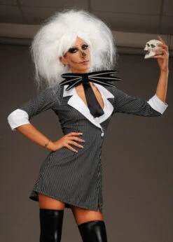 Womens Jack Skellington Style Halloween Costume 7 Womens Jack Skellington Style Halloween Costume -Halloween Fans Shop womens sexy jack skellington costume 01