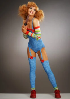 Womens Halloween Chucky Style Evil Doll Costume -Halloween Fans Shop womens short chucky doll costume 86851 02