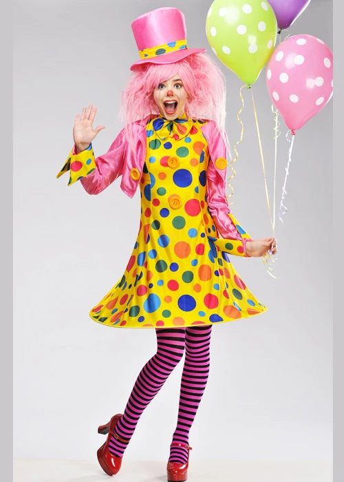 Womens Cute Spotty Clown Lady Costume 3 Womens Cute Spotty Clown Lady Costume