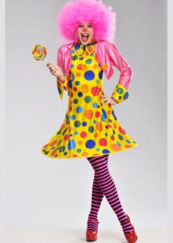 Womens Cute Spotty Clown Lady Costume 8 Womens Cute Spotty Clown Lady Costume -Halloween Fans Shop womens spotty clown costume 32882 02