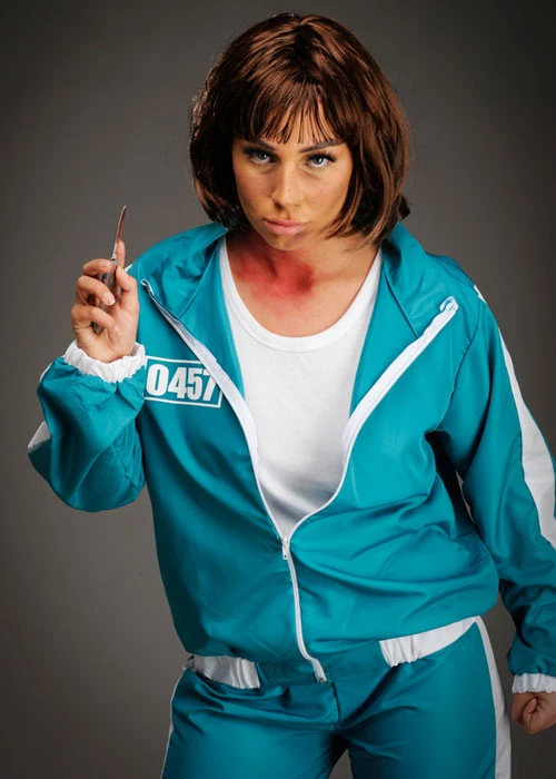 Womens Squid Game Style Green Tracksuit Costume 4 Womens Squid Game Style Green Tracksuit Costume - Image 2