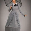 Womens Striped Victorian Lady Costume -Halloween Fans Shop womens striped victorian lady costume