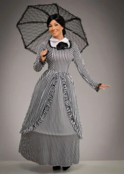 Womens Striped Victorian Lady Costume
