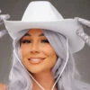 Womens Western Cowgirl White Cowboy Hat 2 Womens Western Cowgirl White Cowboy Hat -Halloween Fans Shop womens white cowboy hat 04072