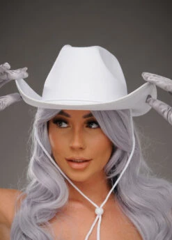Womens Western Cowgirl White Cowboy Hat 7 Womens Western Cowgirl White Cowboy Hat -Halloween Fans Shop womens white cowboy hat 04072 02