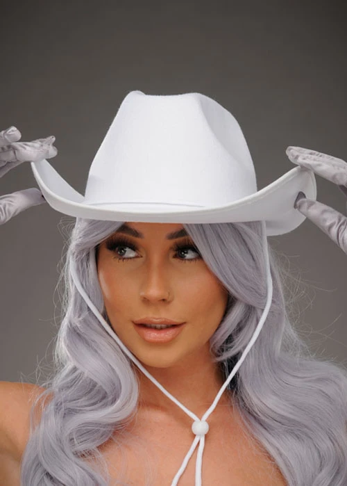 Womens Western Cowgirl White Cowboy Hat 5 Womens Western Cowgirl White Cowboy Hat - Image 3