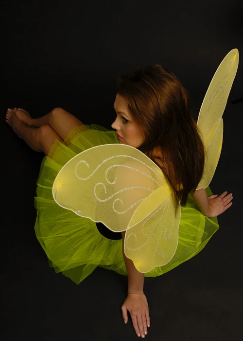 Lemon Yellow Glitter Butterfly Fairy Wings 4 Lemon Yellow Glitter Butterfly Fairy Wings - Image 2