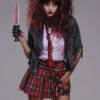 Womens Halloween Zombie Schoolgirl Costume