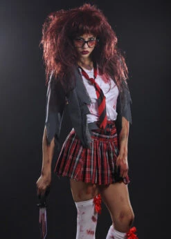 Womens Halloween Zombie Schoolgirl Costume 11 Womens Halloween Zombie Schoolgirl Costume -Halloween Fans Shop zombie schoolgirl halloween costume 04